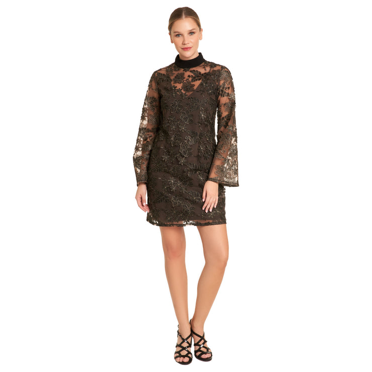 Sheer Metallic Embroidered dress - Hottie + Lord