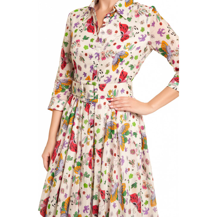 Floral and Butterfly Mix Print Dress - Hottie + Lord