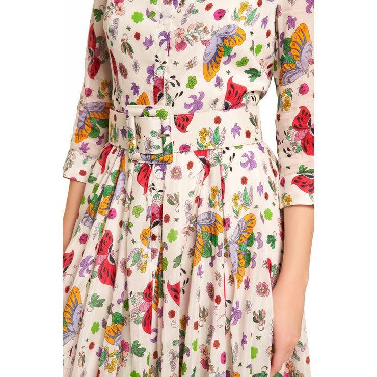 Floral and Butterfly Mix Print Dress - Hottie + Lord