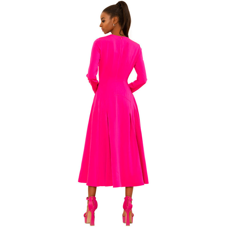 Fuschia Midi Dress - Hottie + Lord