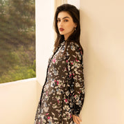 Floral silk burnt shirt Dress - Hottie + Lord