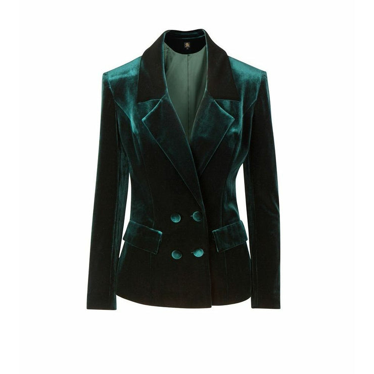 Moscow Green Velvet Double breasted blazer - Hottie + Lord