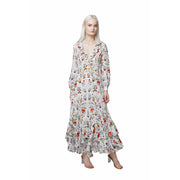 Silk Floral Ruffle Maxi Dress - Hottie + Lord