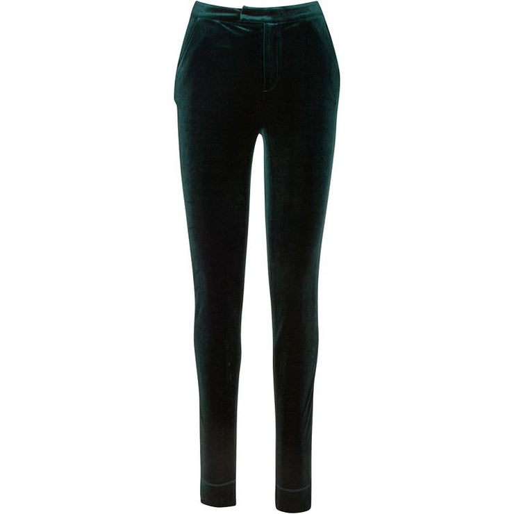 Moscow Green Velvet Straight Leg Trouser - Hottie + Lord