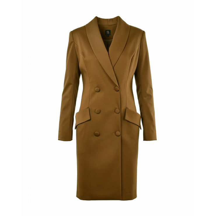 Camel Double Breasted Midi Coat - Hottie + Lord