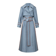 Double Breasted Belted Gingham Panel Trench Coat - Hottie + Lord